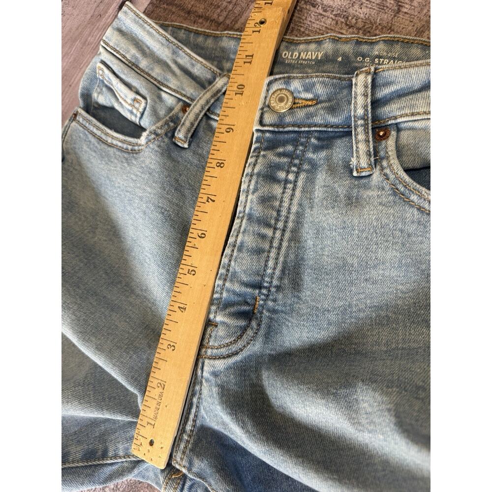 Old Navy High Rise OG Straight Ankle Jeans Distressed Size 4 Light Wash - Picture 8 of 12